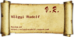Völgyi Rudolf névjegykártya